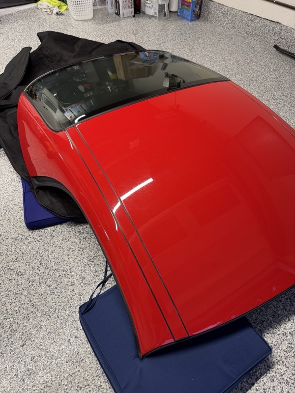 Color-matched Guards Red hardtop, top view